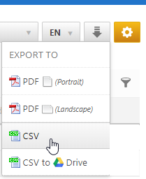 Export data